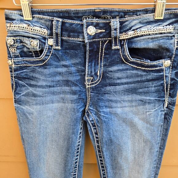 Miss Me Standard Skinny Women's Sz 26 Embellished Pockets Jeans - Picture 13 of 14